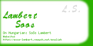 lambert soos business card