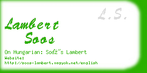 lambert soos business card